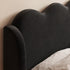 Ceres Wave Shaped Headboard Velvet Fabric Modern Bed Frame