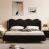 Ceres Wave Shaped Headboard Velvet Fabric Modern Bed Frame