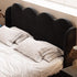 Ceres Wave Shaped Headboard Velvet Fabric Modern Bed Frame