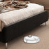 Ceres Wave Shaped Headboard Velvet Fabric Modern Bed Frame