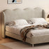 Ceres Wave Shaped Headboard Velvet Fabric Modern Bed Frame