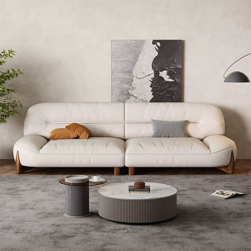 Chaucer Modern Microfiber Leather 2-Pieces Sofa 4-Seater Sofa