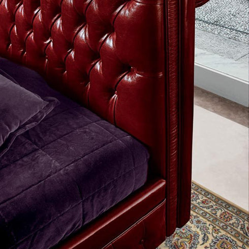 Chayston Buckle Design Luxury High Headboard Oil Wax Leather Bed Frame