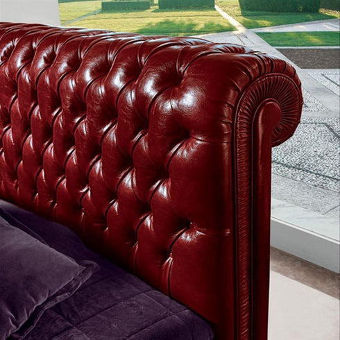 Chayston Buckle Design Luxury High Headboard Oil Wax Leather Bed Frame