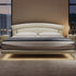 Chelsea Arc-shaped Headboard Calf Leather Floating Bed Frame