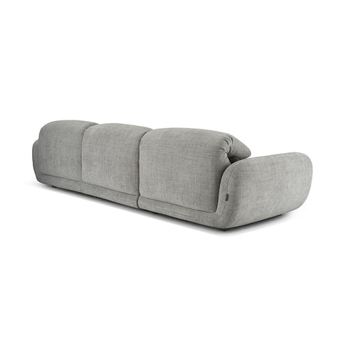 Chenille Gray Fabric 3 Seater Sofa Foldable Backrest Couch