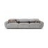Chenille Gray Fabric 3 Seater Sofa Foldable Backrest Couch