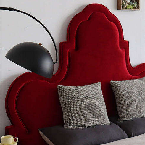 Ciel Velvet High Headboard Vintage Luxury Bed Frame