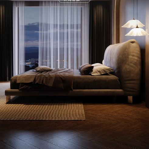 Circa Suede Fabric Modern Upholstered Bed Frame