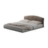 Clee Suede Fabric Modern Upholstered Shaped Headboard Floating Bed Frame