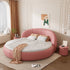 Cynthia Calf Leather Round Arc Upholstered Bed Frame