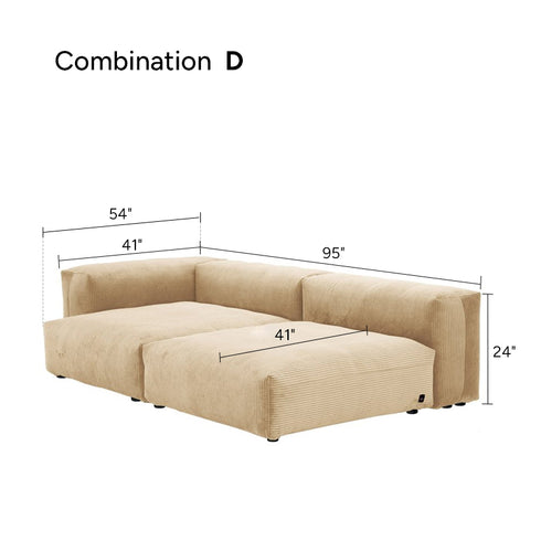 Amaris Corduroy Modern Simple Sofa Cube Modular Couch