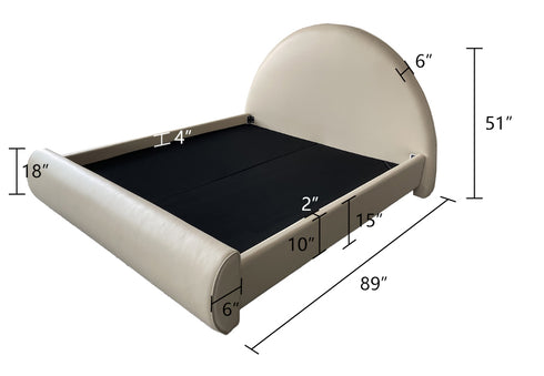 Desirae Velvet Round Shaped Headboard Bed Frame