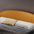 Divine Microfiber Leather Curved Headboard Modern Floating Bed Frame