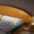 Divine Microfiber Leather Curved Headboard Modern Floating Bed Frame
