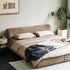 Domick Teddy Fleece Modern Low Headboard Bed Frame