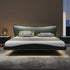 Edita Microfiber Leather Curved Headboard Modern Floating Bed Frame