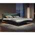 Edita Microfiber Leather Curved Headboard Modern Floating Bed Frame