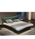 Edita Microfiber Leather Curved Headboard Modern Floating Bed Frame