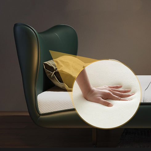 Edita Microfiber Leather Curved Headboard Modern Floating Bed Frame