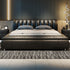 Edith Modern Design Calf Leather Bed Frame