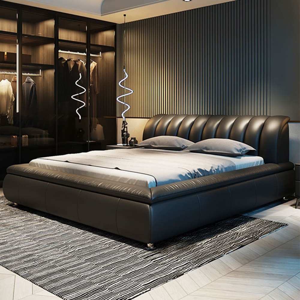 Edith Modern Design Calf Leather Bed Frame – CASVADA