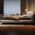 Edna Suede Fabric Curved Headboard Modern Floating Bed Frame