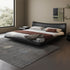 Edwin Curved Headboard Calf Leather Floating Bed Frame