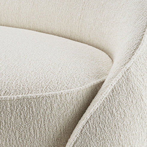 Emlen Matte Technical Cloth Curved 4 Seater Sofa White Couch