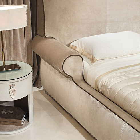 Enis Velvet High Headboard Light Luxury Simplicity Bed Frame