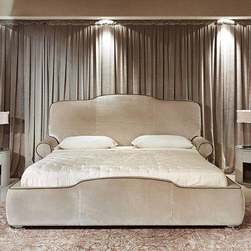 Enis Velvet High Headboard Light Luxury Simplicity Bed Frame