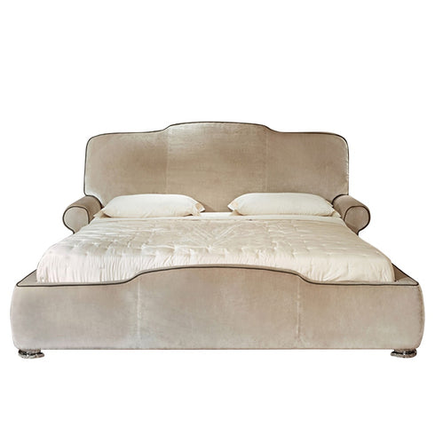 Enis Velvet High Headboard Light Luxury Simplicity Bed Frame