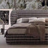 Everill Houndstooth Pattern Wide Headboard Luxury Bed Frame
