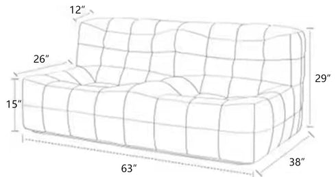 Shaun Fabric Armless Loveseat Sofa Lounge Couch