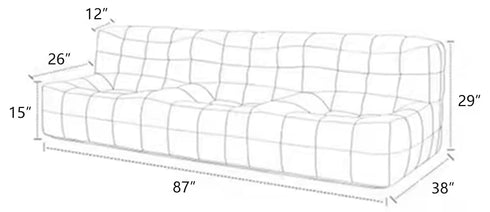 Shaun Fabric Armless 3 Seater Sofa Lounge Couch