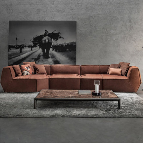 Fallon Matte Technical Cloth 3-Piece Sofa Sectional Couch with Pillows