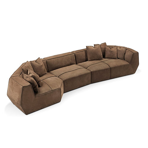 Fallon Matte Technical Cloth 3-Piece Sofa Sectional Couch with Pillows