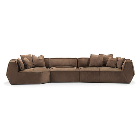 Fallon Matte Technical Cloth 3-Piece Sofa Sectional Couch with Pillows