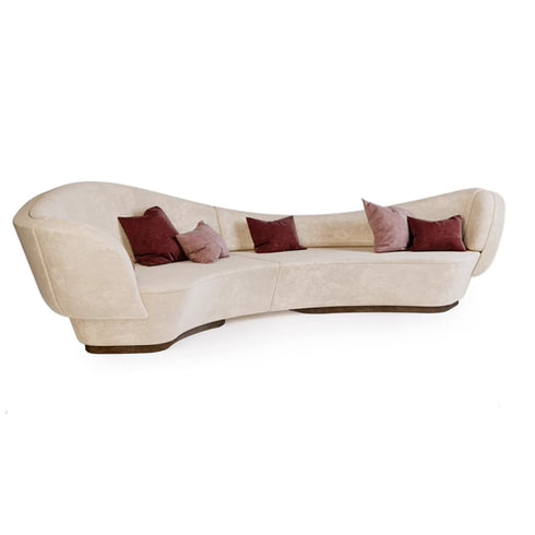 Farai Matte Technical Cloth Shaped Luxury 2-Pieces Arm Sofa Reception Sectional Couch