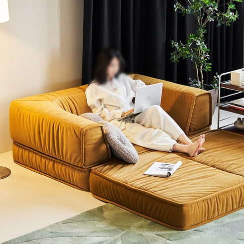 Finlay Removable Armrest Sofa Bed Microfiber Leather Modern Functional Modular Sofa