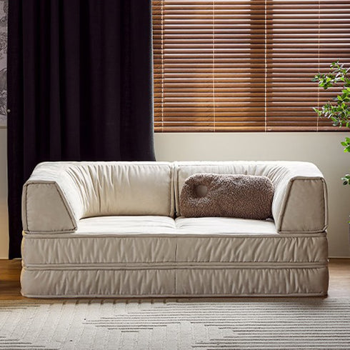 Finlay Removable Armrest Sofa Bed Microfiber Leather Modern Functional Modular Sofa