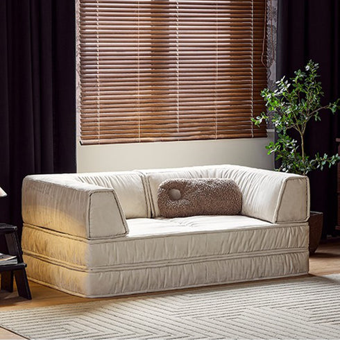 Finlay Removable Armrest Sofa Bed Microfiber Leather Modern Functional Modular Sofa