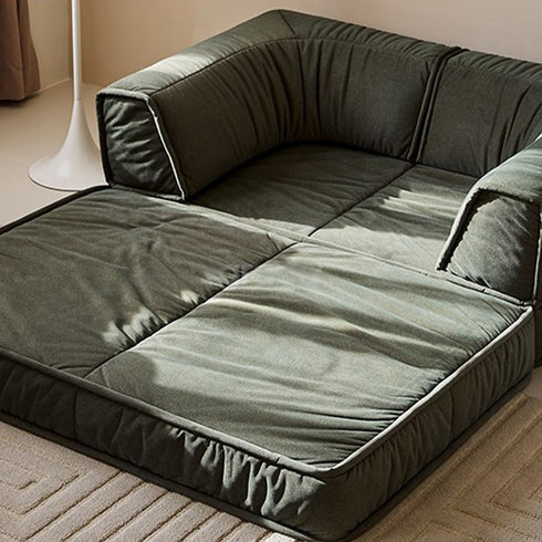 Finlay Removable Armrest Sofa Bed Microfiber Leather Modern Functional Modular Sofa