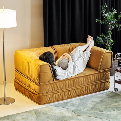 Finlay Removable Armrest Sofa Bed Microfiber Leather Modern Functional Modular Sofa