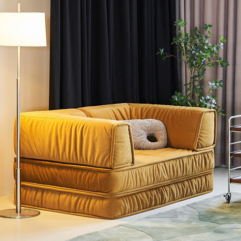 Finlay Removable Armrest Sofa Bed Microfiber Leather Modern Functional Modular Sofa