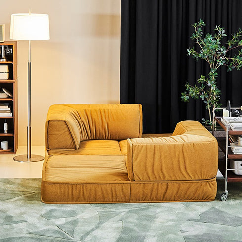 Finlay Removable Armrest Sofa Bed Microfiber Leather Modern Functional Modular Sofa