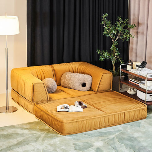 Finlay Removable Armrest Sofa Bed Microfiber Leather Modern Functional Modular Sofa