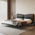 Hannah Calf Leather Butterfly Shaped Headboard Bed Frame