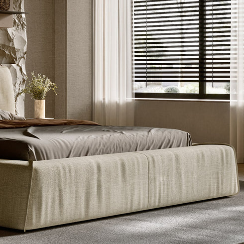 Irma Cotton Linen Fabric Modern Bed Frame