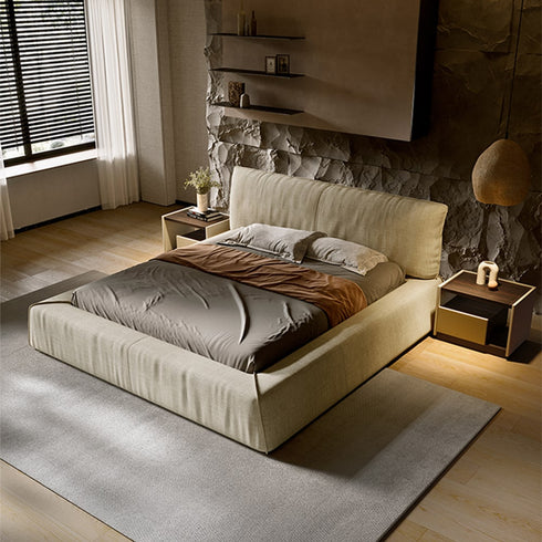 Irma Cotton Linen Fabric Modern Bed Frame